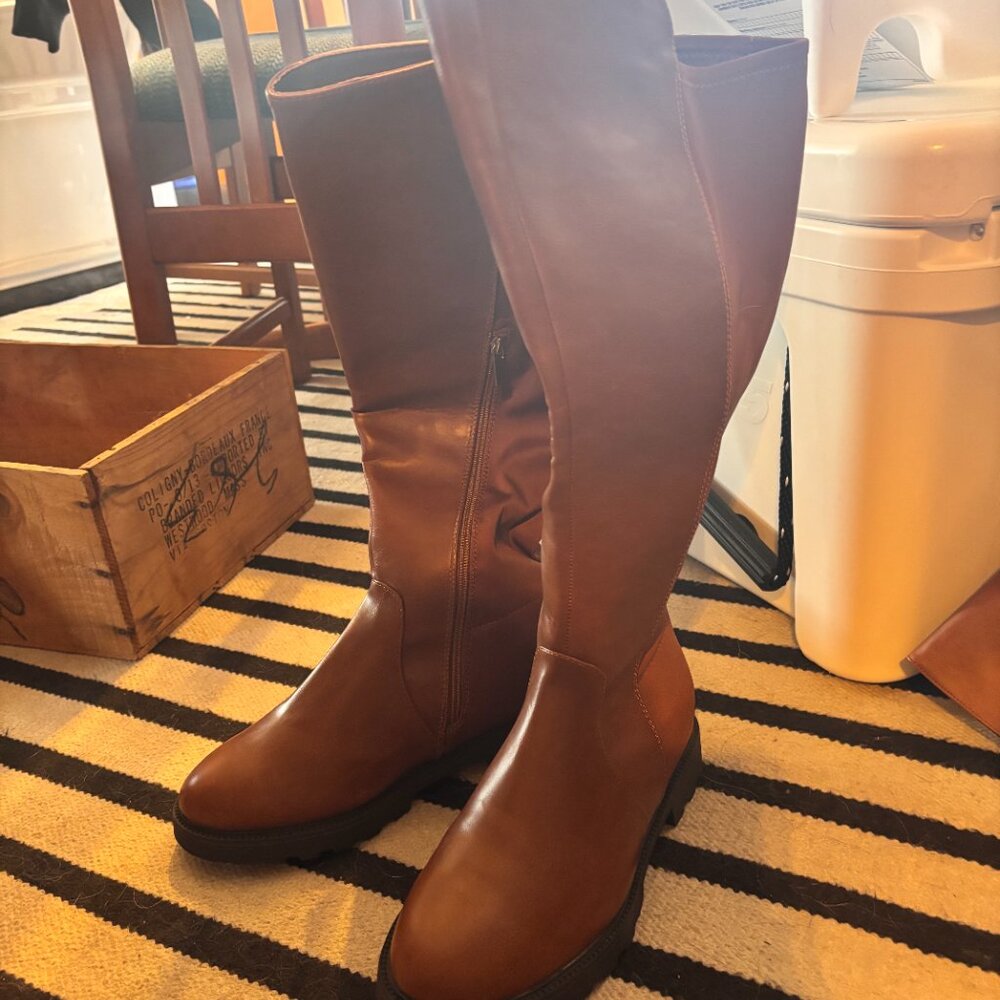 Shoe Dazzle DEMI RIDING BOOT- Wide Calf